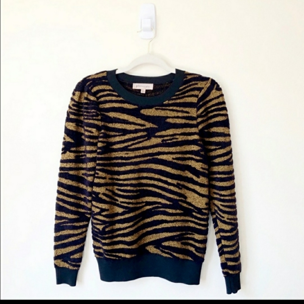 NWT Philosophy Tiger Print Sweater